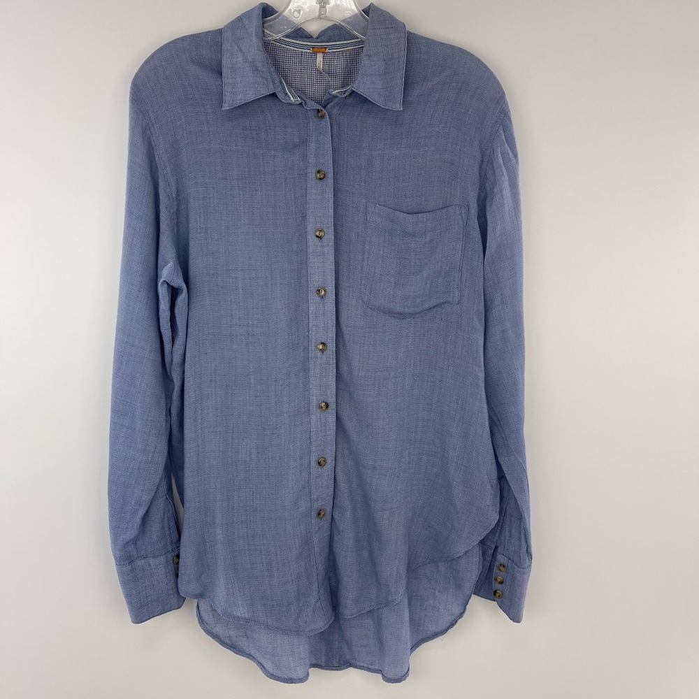 Free People That’s A Wrap Shirts Blue Size S - Picture 8 of 12